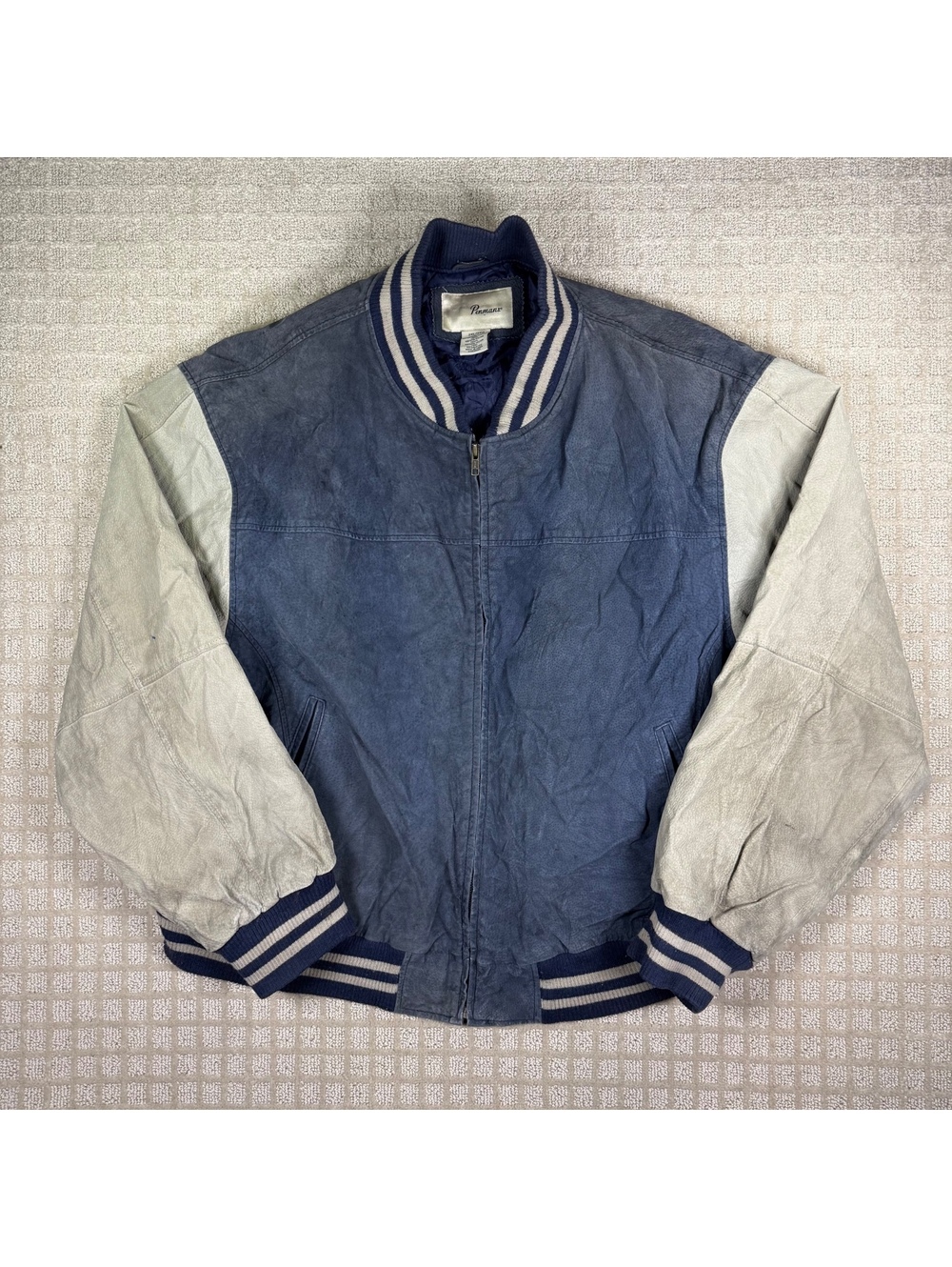 Penmans suede leather varsity jacket blue white 2XL